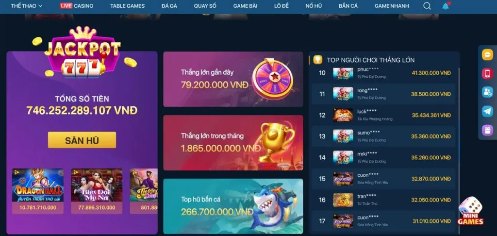 Đa dạng trò chơi casino